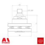 Spring loaded adapter 1/2 Gas > Magnetic - IMS