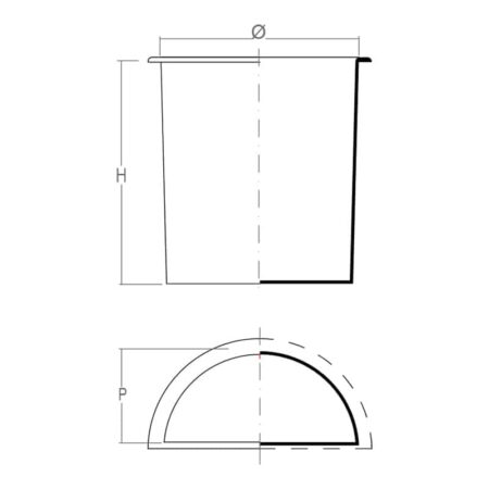 Vase Liners Half Round Comil Plast