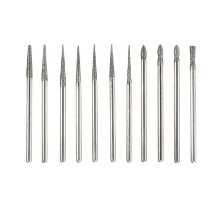 Set De 30 Fraises Diamantées Électrodéposées – Pointe Cylindrique Fine, Queue 3 Mm – Amastone
