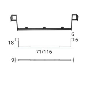Support Télescopique 75–120 Cm Avec Tiroir Coulissant