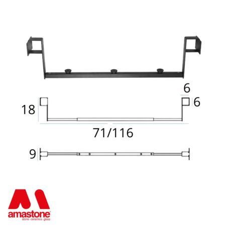 Support Télescopique 75–120 Cm Avec Tiroir Coulissant