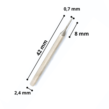 Foret Diamanté Zx Tige 2,4 Mm Diamètre 0,7 Mm Amastone
