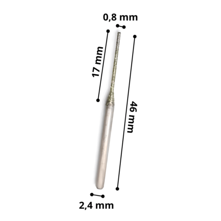 Foret Diamanté Zx Tige 2,4 Mm Diamètre 0,8 Mm Amastone
