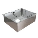 Évier En Acier Inox Cuisine Parois Périmétrales à Carreler Fond Incliné Apparent Avec Ressaut